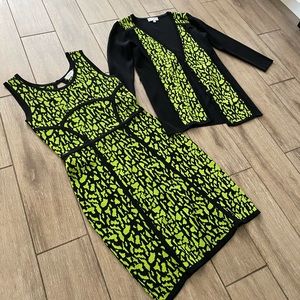 CARMEN MARC VALVO Vintage 90s Knit Bodycon Dress & Sweater